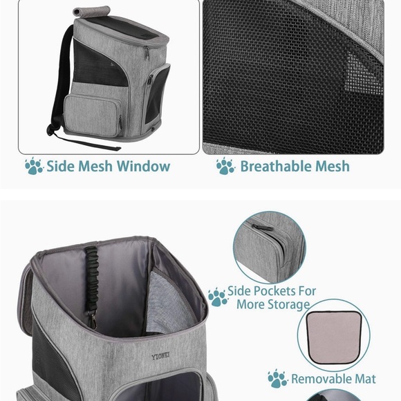 Gray Pet Carrier Backpack - Picture 4 of 12